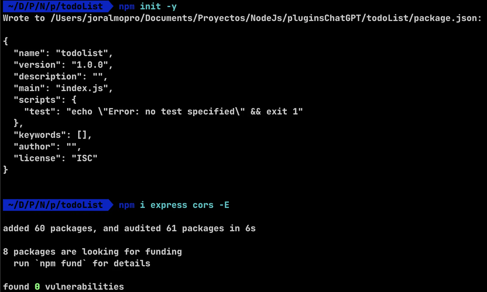 initProjectAndInstallDependencies